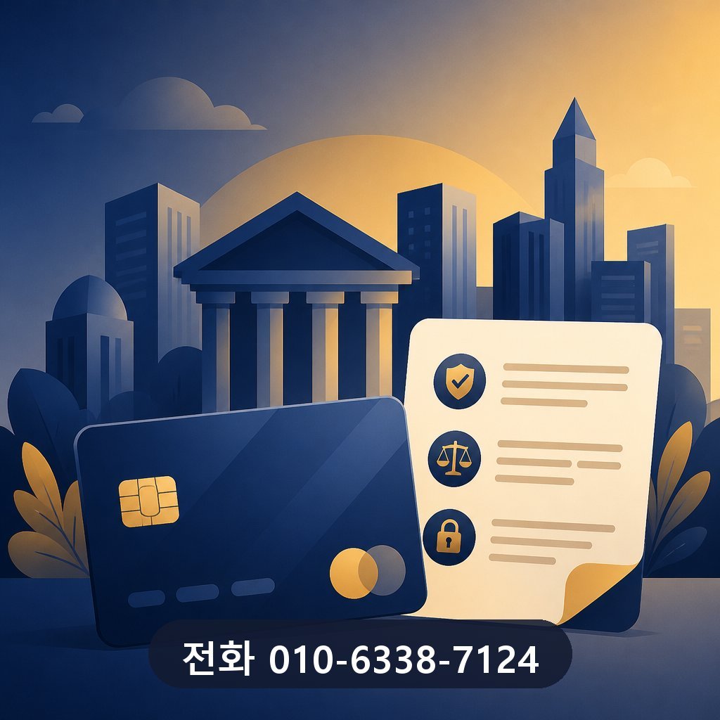 신용카드 한도 대출 카드사 약관 확인 이미지 · 문의 010-6338-7124