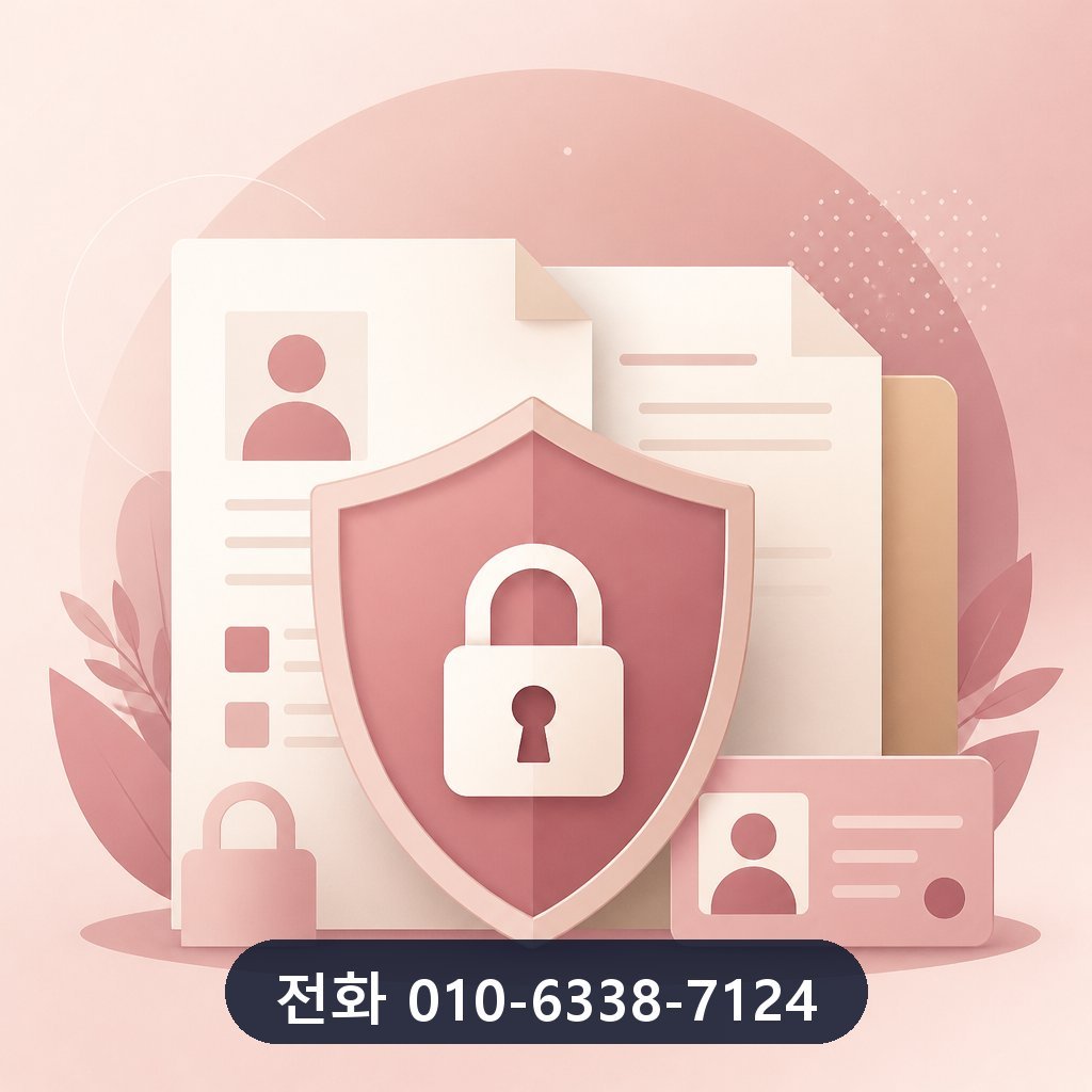 신용카드 한도 대출 개인정보 보호 이미지 · 문의 010-6338-7124